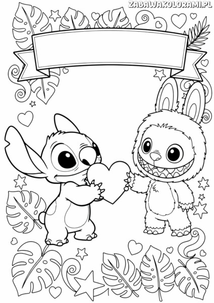 Labubu i Stich Kolorowanka - kreatywna zabawa z ulubionymi bohaterami