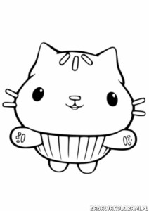 Kolorowanka przedstawiająca kocika Łakotek w swetrze