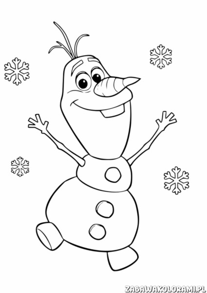 Olaf – Kraina lodu Kolorowanka: ulubiony bałwan z filmu Lodołamaczka gotowy do pokolorowania