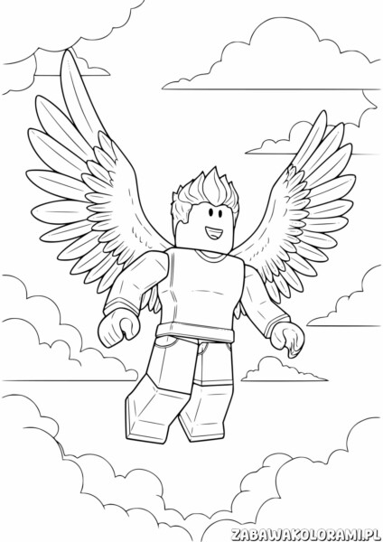 Roblox Kolorowanka - Aniołek z warkoczem