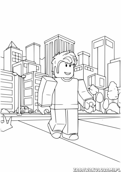 Roblox City Kolorowanki - pomaluj ulubionego bohatera z Roblox w mieście