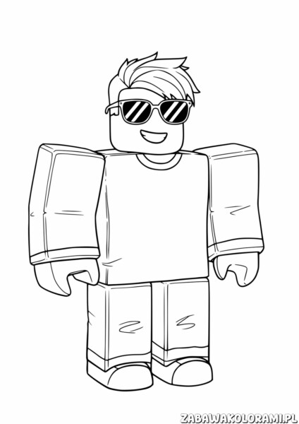 Roblox malowanka - kolorowanka z bohaterem z gry Roblox w stylu pixela