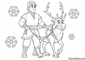 Sven Kristoff – Kraina lodu Kolorowanka: Sven i Kristoff gotowi na przygodę w Krainie Lodu