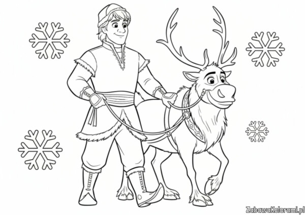 Sven Kristoff – Kraina lodu Kolorowanka: Sven i Kristoff gotowi na przygodę w Krainie Lodu