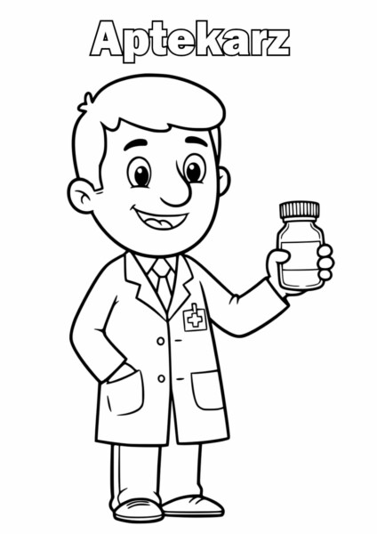 Aptekarz Kolorowanka - Koloruj zabawnie z naszym aptekarzem