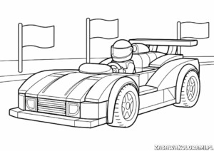 Auto Kolorowanki Lego - malowanie klasycznego samochodu z minifigurowym kierowcą