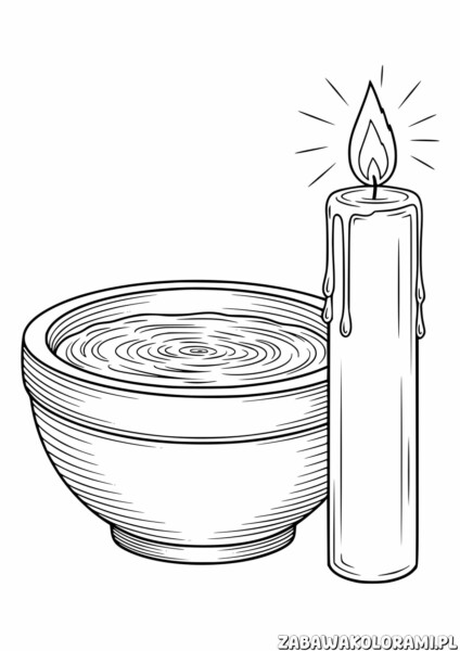 Chrzcielnica Kolorowanka - religijna kolorowanka do wydruku