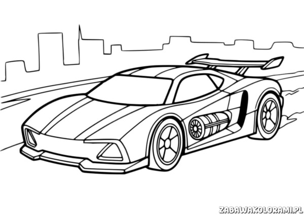 Darmowa Kolorowanka Hot Wheels - szybki samochód w mieście