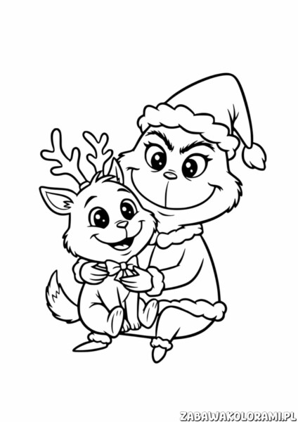 Darmowa Kolorowanka dla dzieci Grinch - kolorowanka z Grinchem