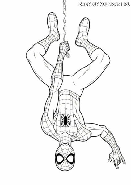 Darmowa kolorowanka do druku Spiderman - kolorowanka dla dzieci z superbohaterem w klasycznym stroju