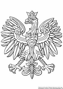 Godło Polski kolorowanka - orzeł w koronie