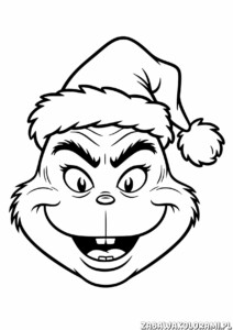 Grinch Kolorowanka - pokoloruj zielonego szelma z opowieści o Świętach