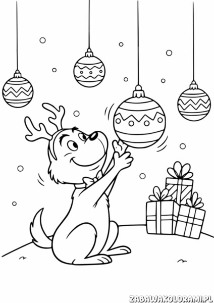 Grinch Kolorowanka pies Max - kolorowanka z ulubieńcem z Whoville