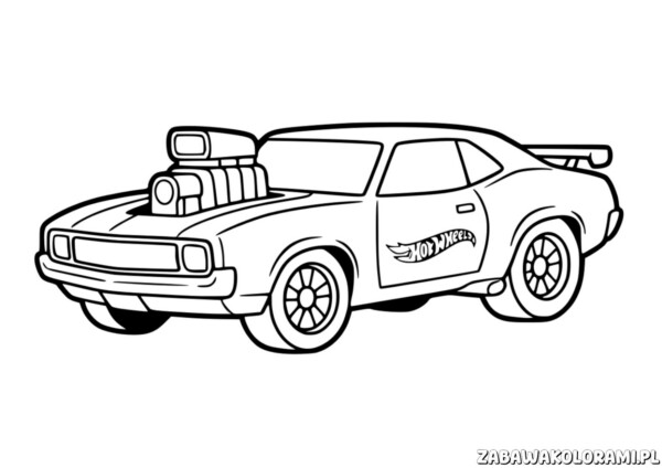 Hot Wheels Kolorowanka – Dodge: Kolorowanka z klasycznym muscle carem z logo Hot Wheels na boku.