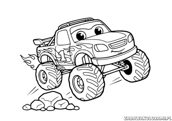 Hot Wheels do druku - kolorowanka z monster truckiem
