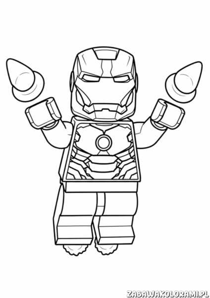 Iron Man LEGO Kolorowanka - koloruj superbohatera w stylu LEGO