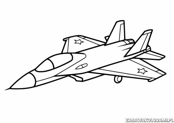 Kolorowanka Myśliwiec - kolorowanka z myśliwcem do wydruku