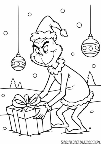 Kolorowanka dla dzieci Grinch - pomaluj Grincha i cieszyć się magią Bożego Narodzenia!