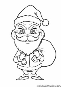 Kolorowanka do druku Grinch - pomaluj złośliwego bohaterskiego Grincha