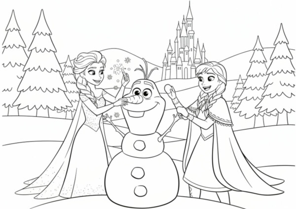 Kolorowanka księżniczki Elza i Anna - kolorowanka z bohaterami z Frozen