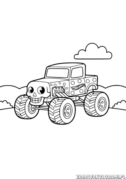 Kolorowanki Hot Wheels - potworne samochody do kolorowania