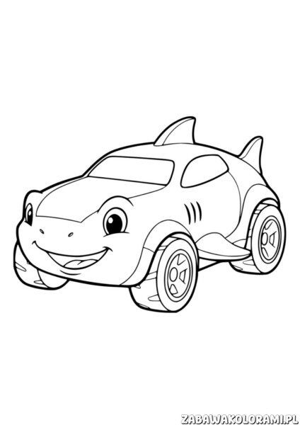 Kolorowanki Hot Wheels dla dzieci - kolorowanka samochodu rekin