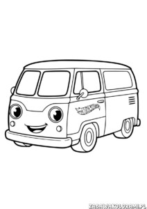Kolorowanka Hot Wheels do druku - wesoły wóz z uśmiechem