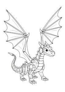 Kolorowanki lego Smok – kolorowanka z mechaniczno-smoczym designem