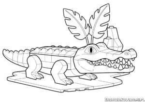 Krokodyl Kolorowanka Lego - zabawa z kolorami
