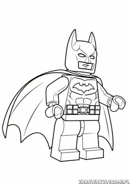 Lego Batman Kolorowanka: Kolorowanka z Lego Batmanem w dynamicznej pozie