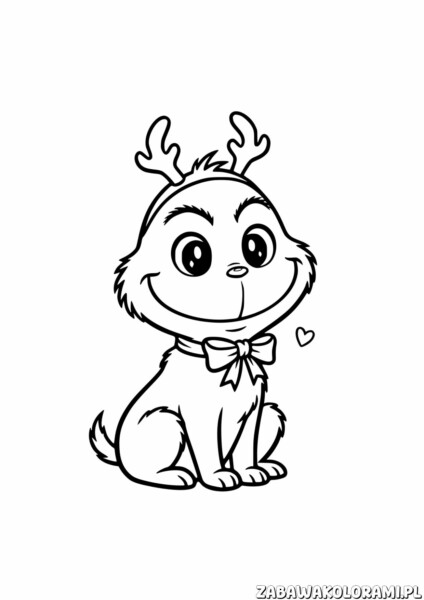 Max Pies z Grinch Kolorowanka - kolorowanka z Grinchem