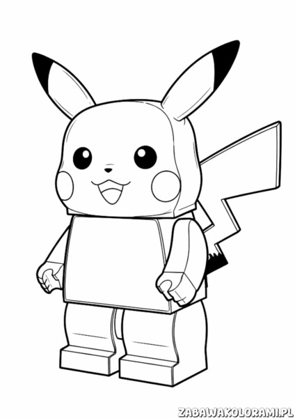 Pikachu Kolorowanka Lego – kolorowanka Pikachu w stylu LEGO