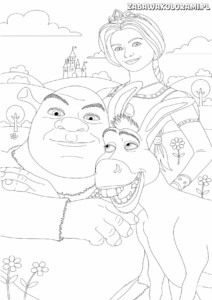 Shrek i Fiona kolorowanka - zabawa z bohaterami