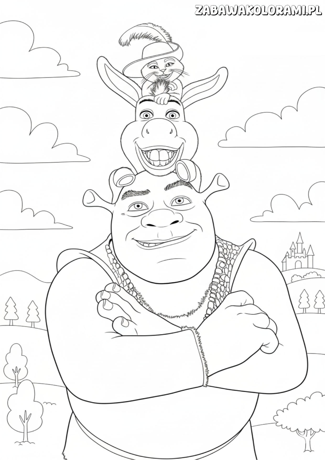 Shrek Kolorowanka Do Druku Zabawa Z Bohaterami Filmu Shrek Kolorowanka Do Druku Zabawa Z Bohaterami Filmu