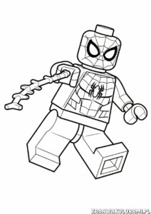 Spiderman Kolorowanka Lego – kolorowanka z superbohaterem w dynamicznej pozie