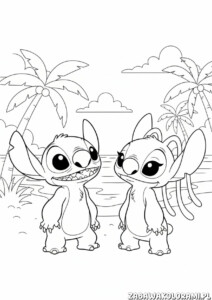 Stitch Kolorowanka do druku - zabawa z bohaterem z Lilo i Stitch
