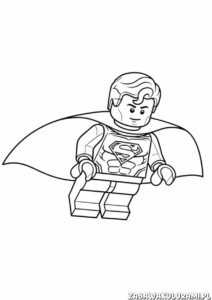 Super Man Lego Kolorowanka - superbohater w dynamicznej pozie z logo na piersi