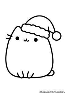 Świąteczka Kolorowanka Pushen w czapce mikołaja - kolorowanka z Pushenem w czapce mikołaja
