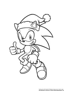 Świąteczka Kolorowanka Super Sonic - kolorowanka z dynamicznym jeżem w świątecznym nastroju