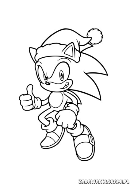 Świąteczka Kolorowanka Super Sonic - kolorowanka z dynamicznym jeżem w świątecznym nastroju