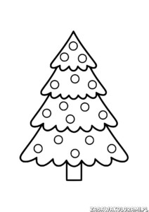 Choinka kolorowanka dla dzieci - kolorowanka z choinką do wydruku i pomalowania.