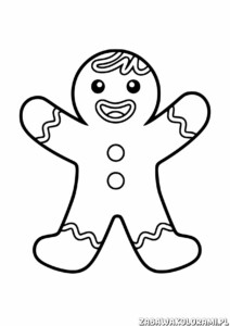 Ciasteczko świąteczne kolorowanka - ciasteczko z podniesionymi rękami