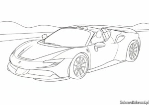 Ferrari kolorowanka - pokoloruj super samochód sportowy