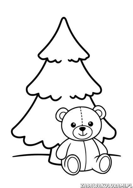 KOLOROWANKA CHOINKA DLA DZIECI - kolorowanka przedstawiająca choinkę do kolorowania dla dzieci.