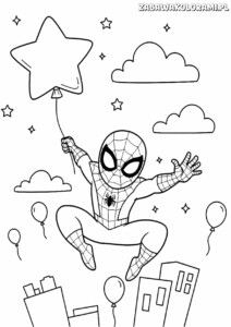 Kolorowanki dla dzieci Spiderman - kolorowanka z superbohaterem