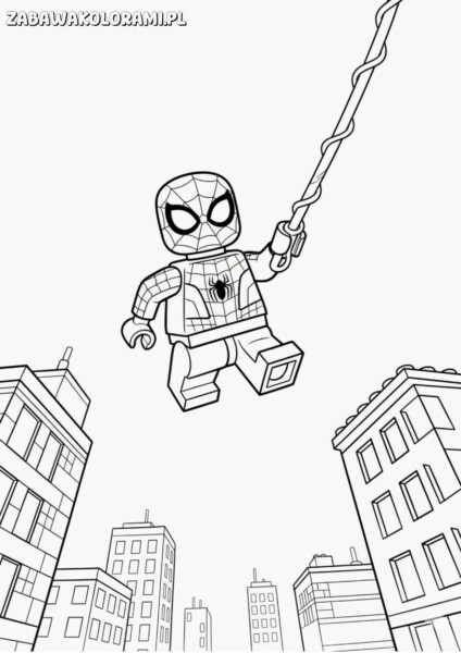 Kolorowanka Lego Spiderman - kolorowanka z superbohaterem
