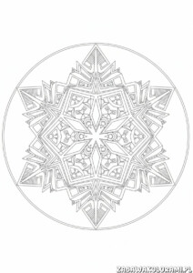 Płatek Śniegu Kolorowanka – Mandala, kolorowanka dla dzieci