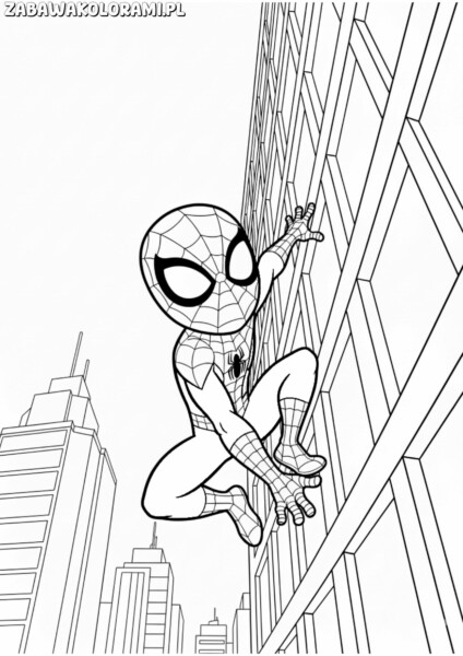 Spiderman darmowa kolorowanka - superbohater w akcji