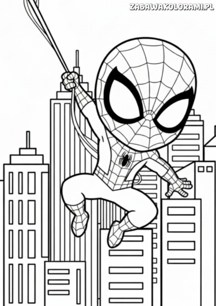 Spider-Man dla dzieci kolorowanka - superbohater w akcji