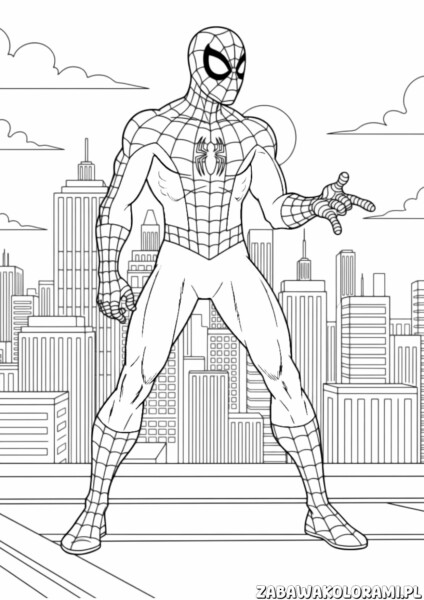 Spiderman kolorowanka - superbohater w mieście